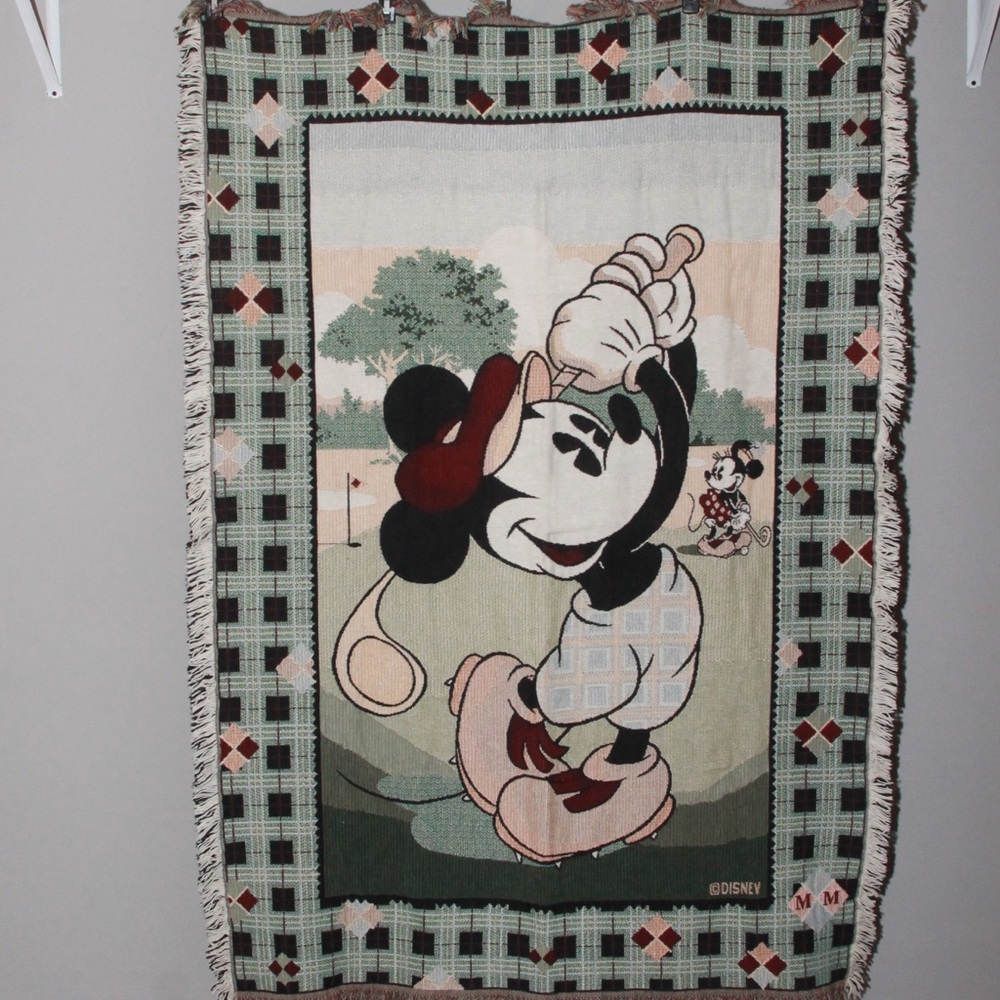 Mickey Mouse Disney golf throw blanket vintage